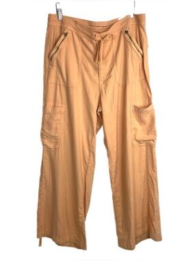 American Eagle Dreamy Drape Wide Leg Linen Blend Cargo Pants Sz 18